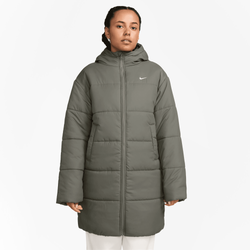 Women's - Nike Classic Insulated Parka  - Light Army Green/White