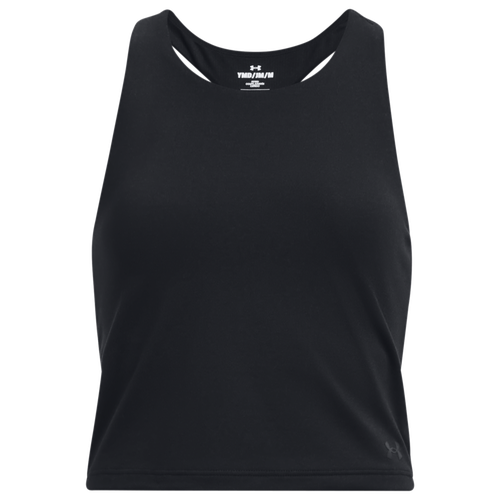 

Girls Under Armour Under Armour Motion Cropped Tank - Girls' Grade School Black/Black Size M