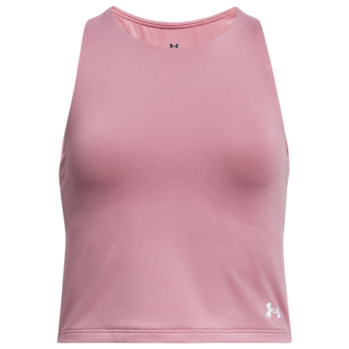 

Girls Under Armour Under Armour Motion Cropped Tank - Girls' Grade School Pink Elixir/White Size S