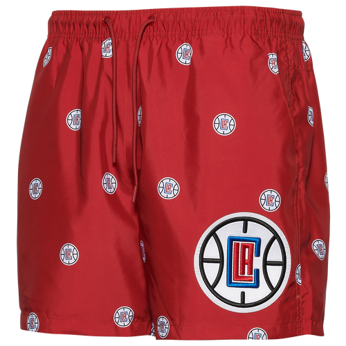 

Pro Standard Mens Pro Standard Clippers Mini Logo Woven Short - Mens Red/Red Size L