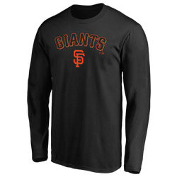Men's - Fanatics Giants Logo Lockup Long Sleeve T-Shirt - Black/Black