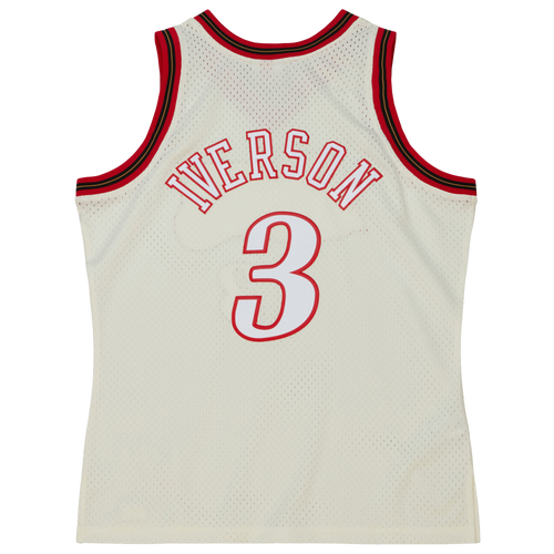 

Mitchell & Ness Mens Allen Iverson Mitchell & Ness 76ers Cream Jersey - Mens Off White/White/White Size XXL