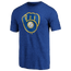 Fanatics Brewers Weathered Official Logo T-Shirt - Men's Heather Blue