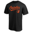 Fanatics Orioles Logo Lockup T-Shirt - Men's Black/Black
