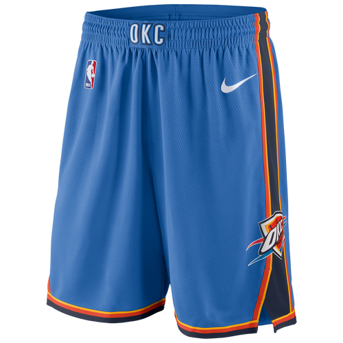 

Nike Boys Oklahoma City Thunder Nike Thunder Swingman Shorts - Boys' Grade School Blue Size L