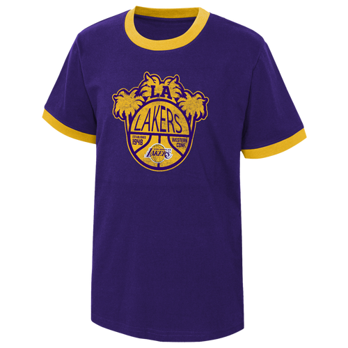 

Outerstuff Boys Outerstuff Hoops City Contrast T-Shirt - Boys' Grade School Purple/Gold Size M