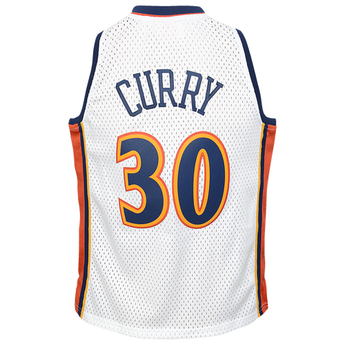 

Mitchell & Ness Boys Stephen Curry Mitchell & Ness Warriors Swingman Jersey - Boys' Grade School Orange/White Size XL