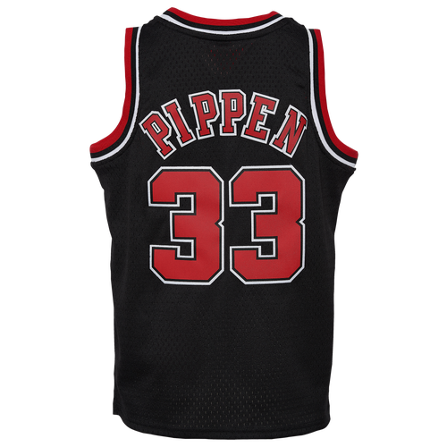 

Mitchell & Ness Boys Scottie Pippen Mitchell & Ness Bulls Swingman Jersey - Boys' Grade School Black/Red Size L