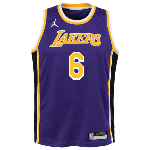 Jordan Boys LeBron James Lakers Statement Swingman Jersey - Purple/Yellow Size M