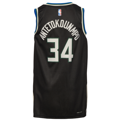 

Jordan Boys Giannis Antetokounmpo Jordan Bucks Statement Swingman Player Jersey - Boys' Grade School Black/Tan Size L