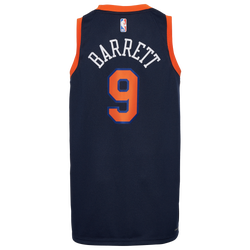 Boys' Grade School - Jordan Knicks Statement Swingman Player Jersey - Navy/Orange