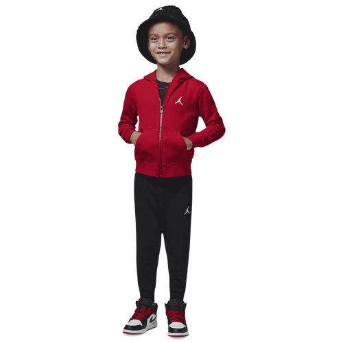 Jordan Boys   Brooklyn Fleece Full-zip Hoodie Set In Black/red