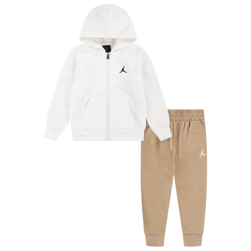 Shop Jordan Boys   Brooklyn Fleece Full-zip Hoodie Set In Sail/hemp