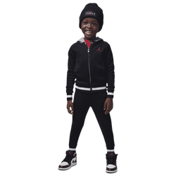 Boys' Toddler - Jordan Blocked Rib Full Zip Set - Black/Red