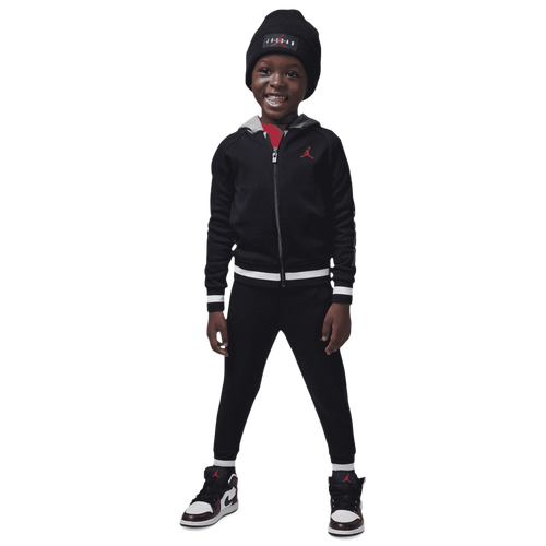 

Boys Jordan Jordan Blocked Rib Full Zip Set - Boys' Toddler Black/Red Size 2T