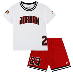 Boys' Toddler - Jordan Play Off Mesh Shorts Set - Gym Red/White