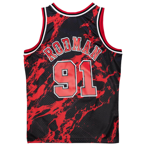 

Mitchell & Ness Mens Dennis Rodman Mitchell & Ness Bulls Marble Jersey - Mens Black Size XXL