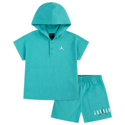Boys' Toddler - Jordan Hoodie Henley Fitted Set - Washed Teal