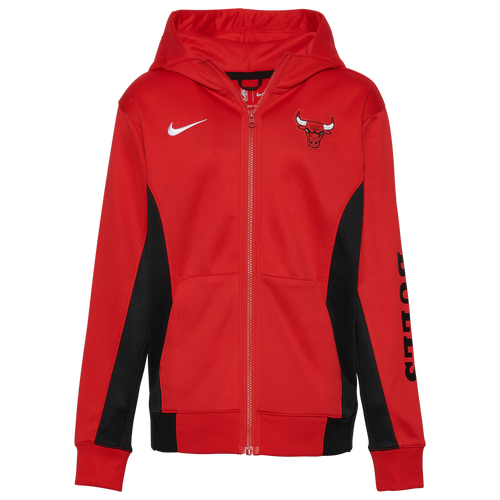

Boys Nike Nike Bulls DF Showtime Colorblock Full-Zip Hoodie - Boys' Grade School Red/Black Size XL