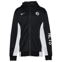 Boys' Grade School - Nike Nets DF Showtime Colorblock Full-Zip Hoodie - White/Black