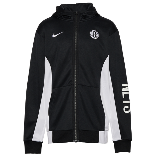 

Boys Nike Nike Nets DF Showtime Colorblock Full-Zip Hoodie - Boys' Grade School Black/White Size XL