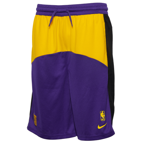 

Boys Nike Nike Lakers Dri-FIT Starts Courtside Shorts - Boys' Grade School Gold/Purple Size M