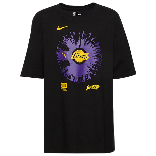 

Boys Nike Nike Lakers Courtside Max90 Fade T-Shirt - Boys' Grade School Black Size M