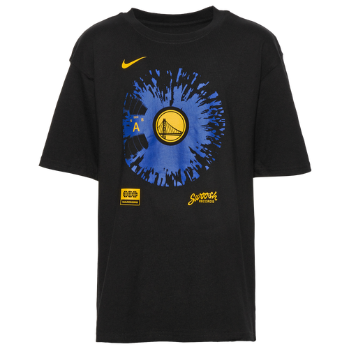

Boys Nike Nike Warriors Courtside Max90 Fade T-Shirt - Boys' Grade School Black Size L