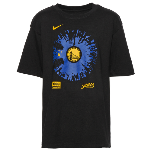 

Boys Nike Nike Warriors Courtside Max90 Fade T-Shirt - Boys' Grade School Black Size M