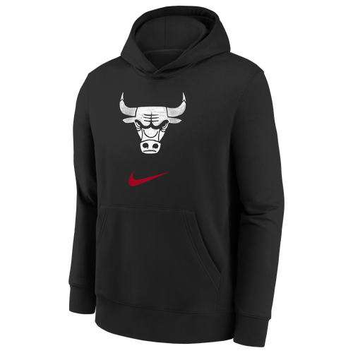 

Boys NBA NBA Bulls Club City Edition Pullover Hoodie - Boys' Grade School Black/Multi Size L