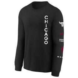 Boys' Grade School - Nike Bulls ES CE Max 90 Long Sleeve T-Shirt - Black/Multi