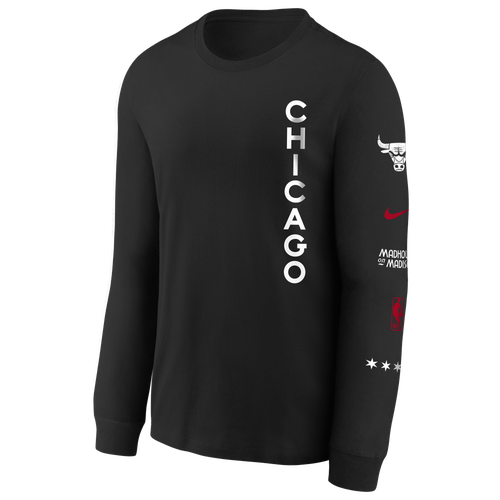 

Boys NBA NBA Bulls ES CE Max 90 Long Sleeve T-Shirt - Boys' Grade School Black/Multi Size L