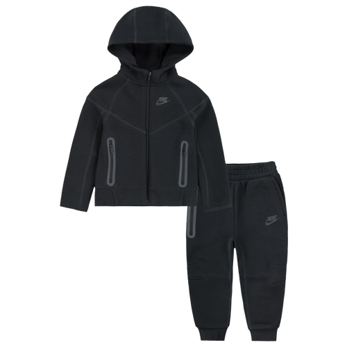 

Boys Nike Nike Tech Fleece Hooded Full-Zip Set - Boys' Toddler Black/Black Size 4T
