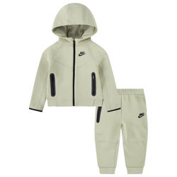 Boys' Toddler - Nike Tech Fleece Hooded Full-Zip Set - Olive Aura/Black