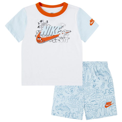 

Boys Nike Nike NSW CYOA FT Short Sleeve T-Shirt and Shorts Set - Boys' Toddler Blue/Multi Size 2T