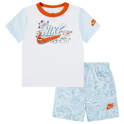 

Boys Nike Nike NSW CYOA FT Short Sleeve T-Shirt and Shorts Set - Boys' Toddler Blue/Multi Size 3T