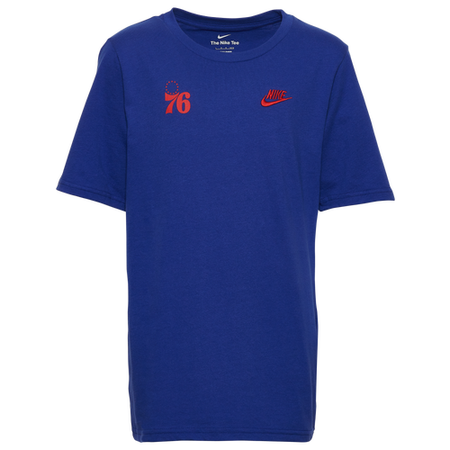 

Boys Nike Nike 76ers Essential Club T-Shirt - Boys' Grade School Rush Blue/Red Size XL