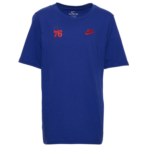 

Boys Nike Nike 76ers Essential Club T-Shirt - Boys' Grade School Rush Blue/Red Size S