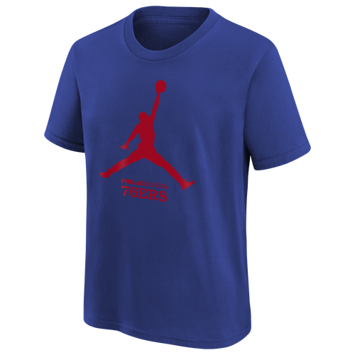 

Boys Nike Nike 76ers Essential Jumpman T-Shirt - Boys' Grade School Rush Blue/Red Size XL