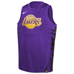 Boys' Grade School - Nike Lakers Dri-FIT Start5 Jersey CS GX - Purple/Purple