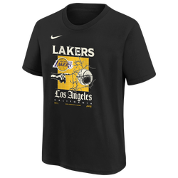 Boys' Grade School - Nike Lakers Cts Short Sleeve Oc Mx90 T-Shirt - Black/Black