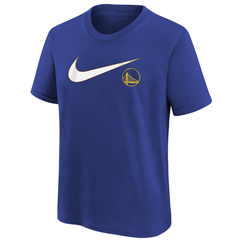 

Boys Nike Nike Warriors Essential Swoosh S/S T-Shirt - Boys' Grade School Blue/Blue Size L