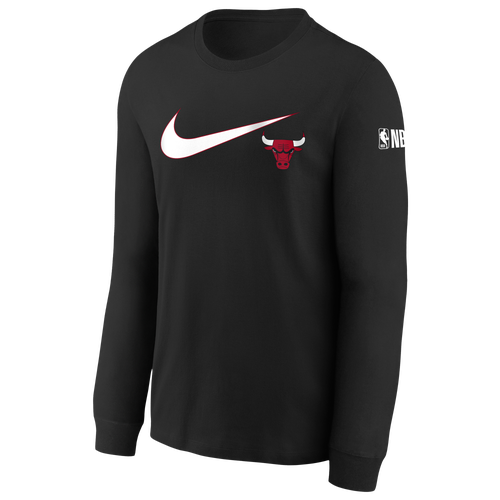 BOYS - Nike Bulls Essential Swoosh L/S T-Shirt - Black