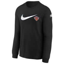 Boys' Grade School - Nike Knicks Essential Swoosh L/S T-Shirt - Black/Black