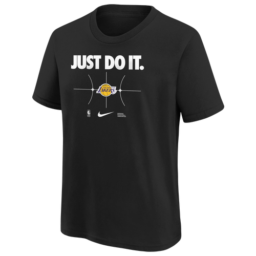 

Boys Nike Nike Lakers Essential JDI S/S T-Shirt - Boys' Grade School Black/Black Size M