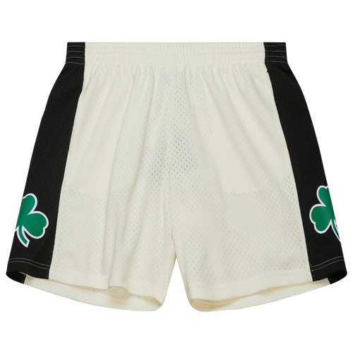 

Mitchell & Ness Mens Boston Celtics Mitchell & Ness Celtics Cream Shorts - Mens Off White/White/White Size XL