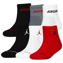 Boys' Grade School - Jordan Jumpman 6 Pack Quarter Socks - Black/White/Red