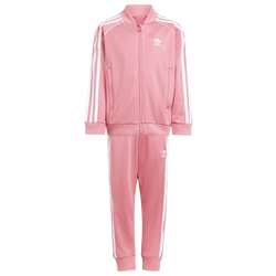 Girls' Preschool - adidas Originals Superstar Track Suit  - White/Pink