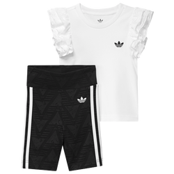 Girls' Preschool - adidas Shorts & T-Shirt Set  - White/Black
