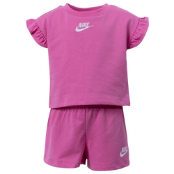 Girls' Preschool - Nike French Terry Set  - Playful Pink/White